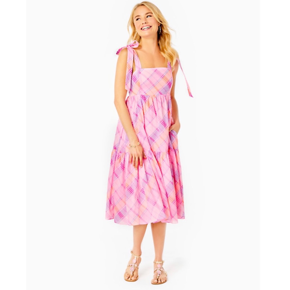 Lilly Pulitzer Anlee Madras Midi dress NWT